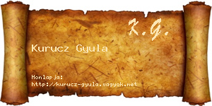 Kurucz Gyula névjegykártya