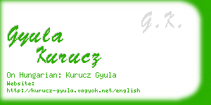 gyula kurucz business card